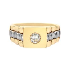0.45 Carat Round Cut Diamond Men's Ring 14K Gold
